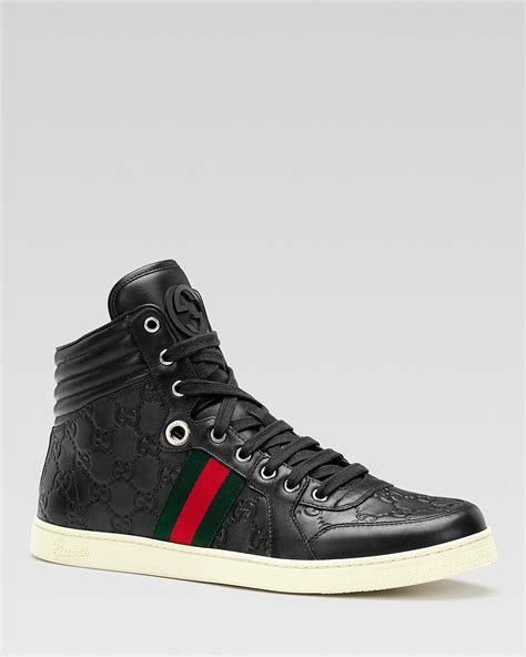 gucci high top sneakers monochrome|exclusive gucci sneakers.